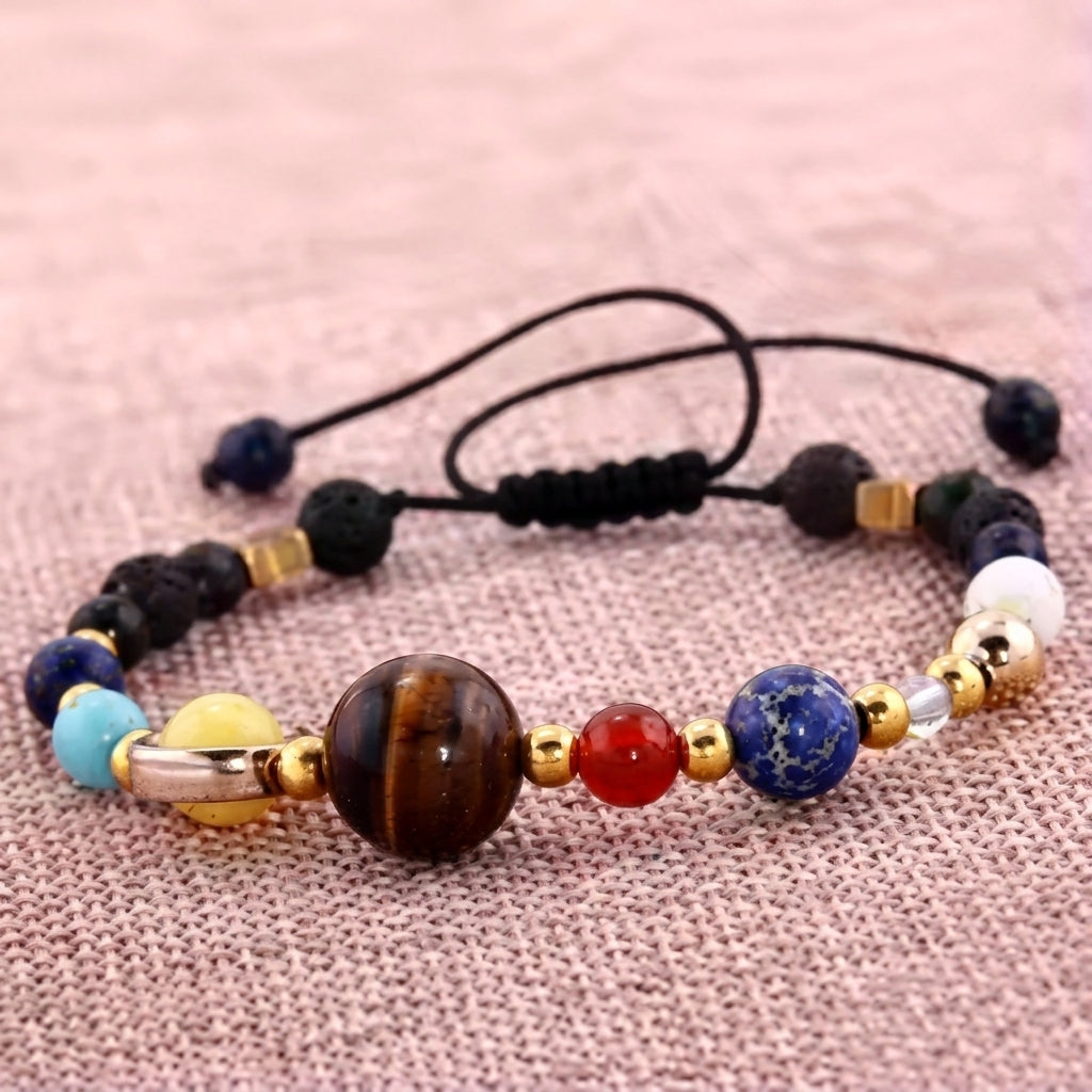Cosmic Galaxy Solar System Eight Planets Bracelet
