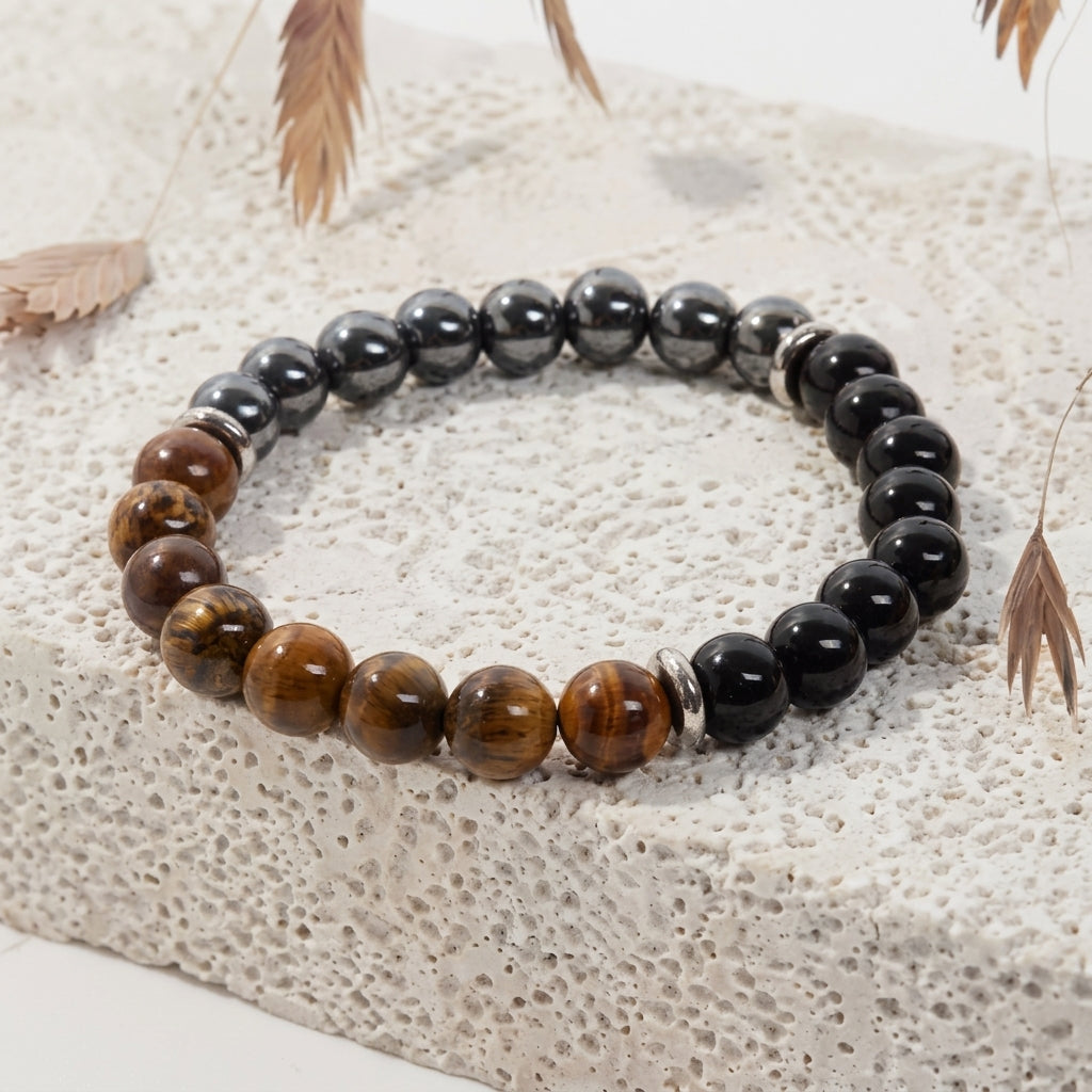 Natural Hematite & Copper Beaded Grounding Bracelet