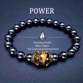 Crown Symbolic Power Hematite Ore Beaded Bracelet