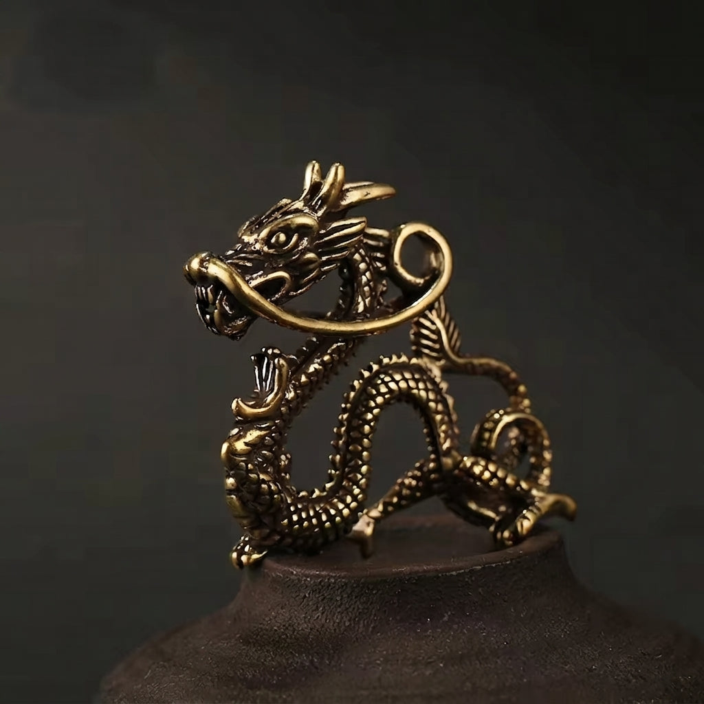 Pure Copper Dragon Miniatures Figurine