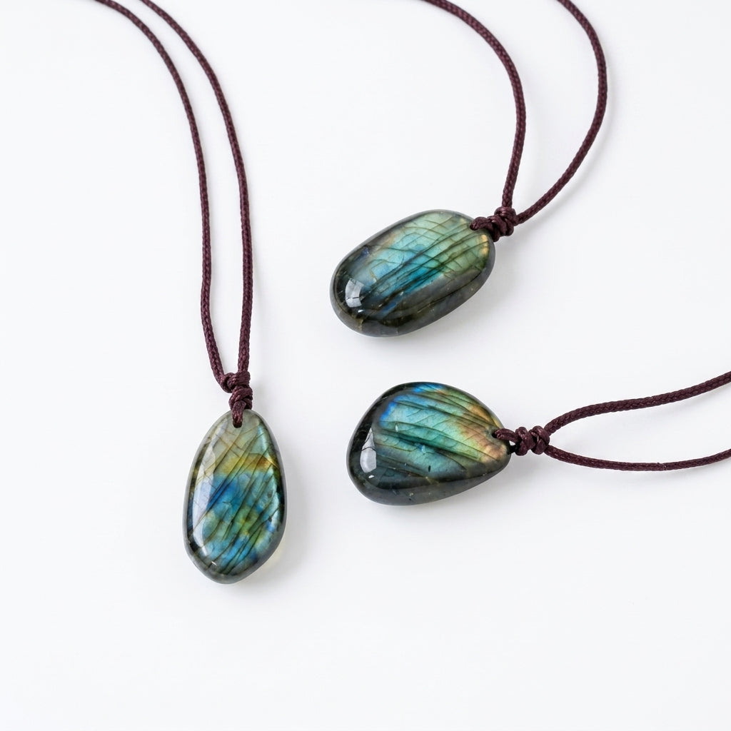 Natural Labradorite Pendant Necklace Healing