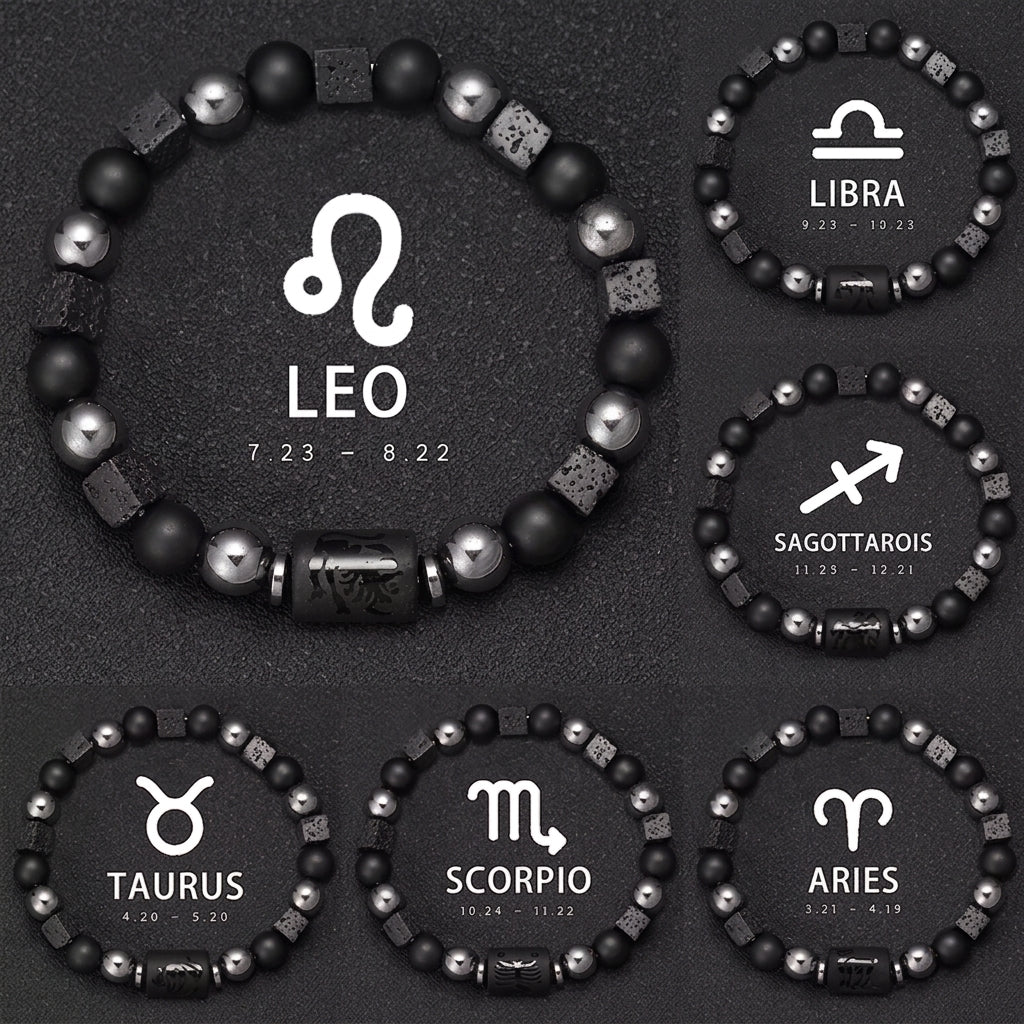 12 Constellation Zodiac Bracelet Signs Beads Couples Bracelet
