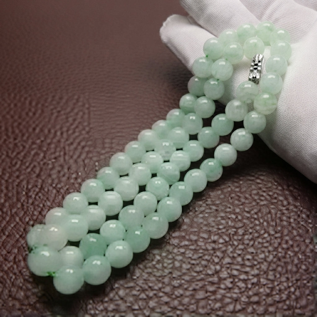 Green a Emerald Beads Necklace Jade