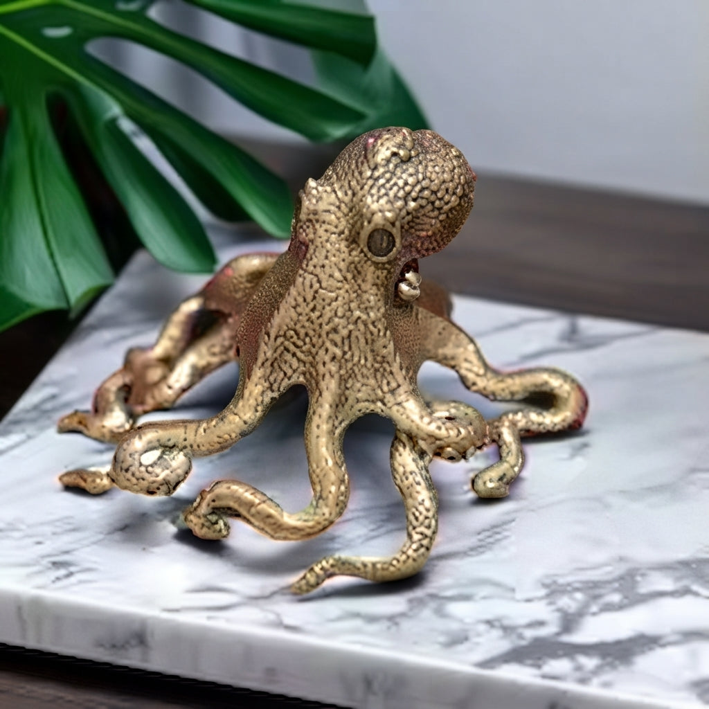 Antique Miniature Octopus  Brass Copper