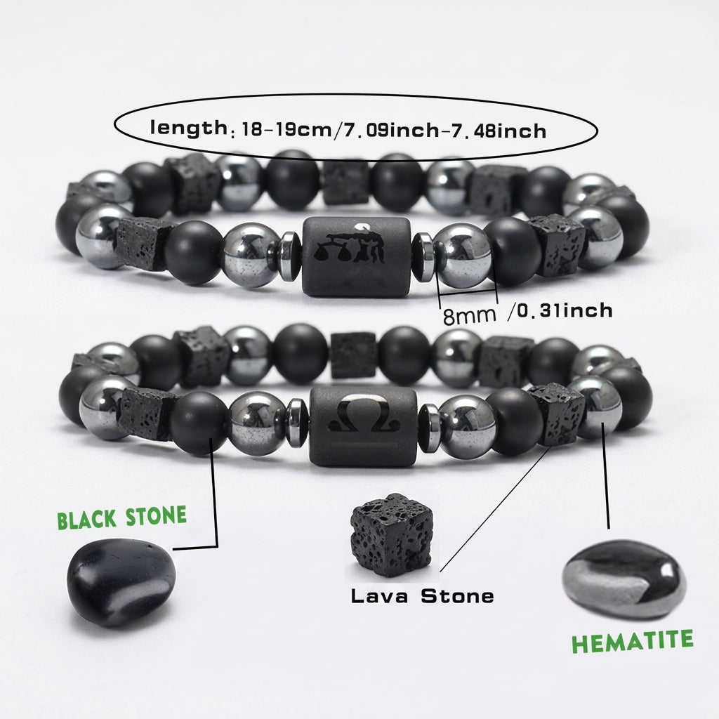 12 Constellation Zodiac Bracelet Signs Beads Couples Bracelet
