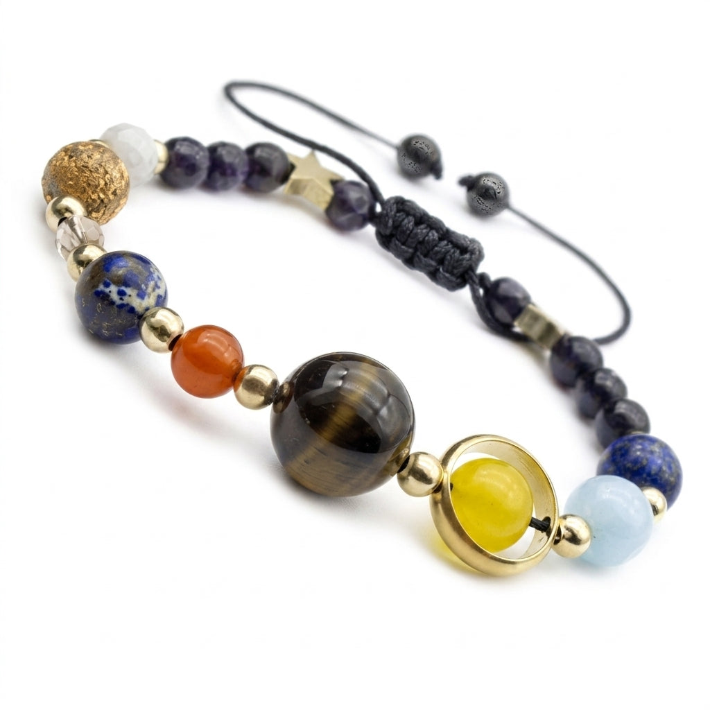 Cosmic Galaxy Solar System Eight Planets Bracelet